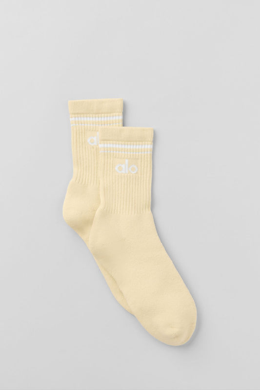 Meia Unisex Retrô Cano Alto Candlelight Yellow