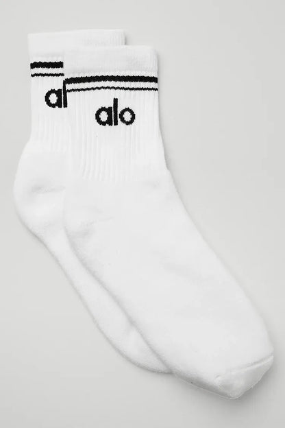 Meia Unisex Retrô Cano Alto White