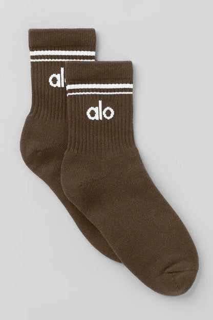 Meia Unisex Retrô Cano Alto Espresso