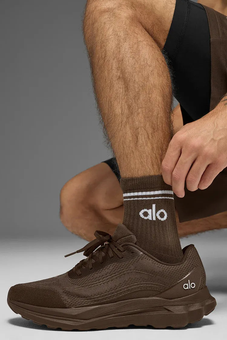 Meia Unisex Retrô Cano Alto Espresso detalhe