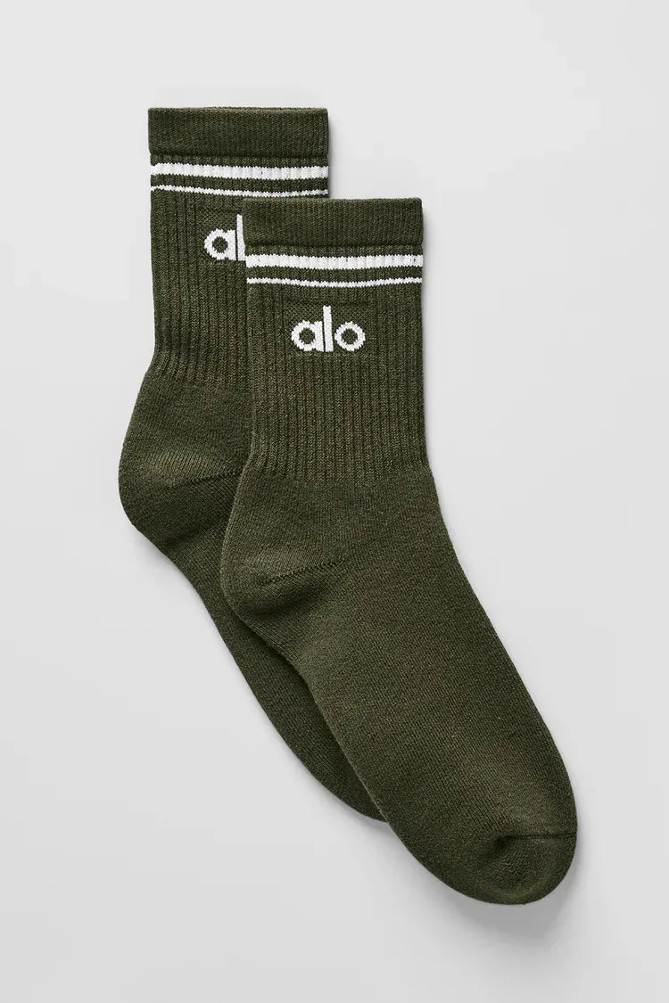 Meia Unisex Retrô Cano Alto Green Olive