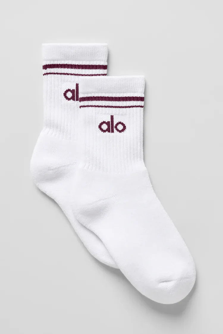 Meia Unisex Retrô Cano Alto Burgundy