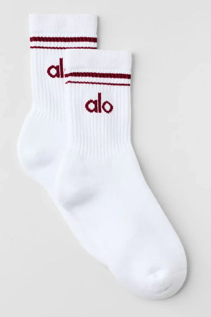 Meia Unisex Retrô Cano Alto White