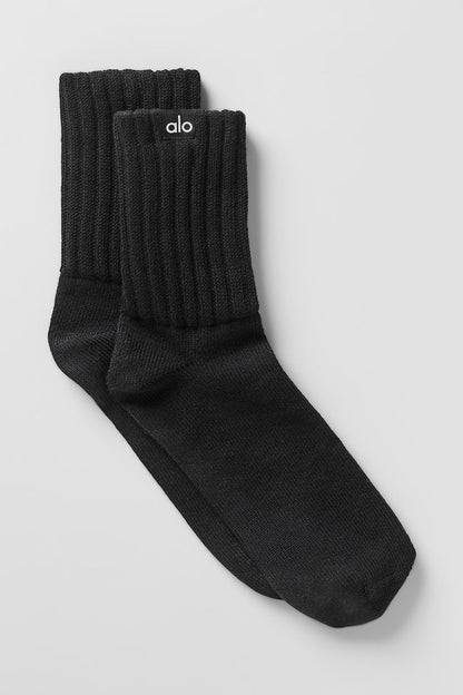 Meia Unisex Half-crew Scrunch Black
