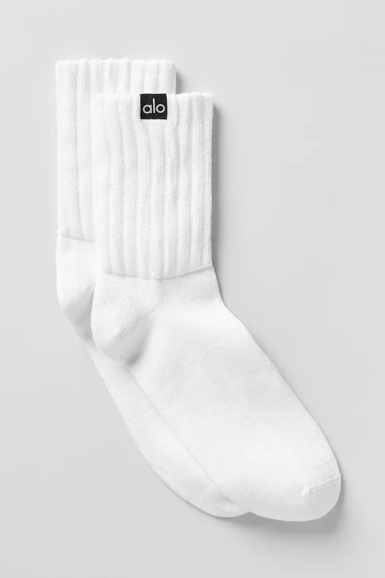 Meia Unisex Half-crew Scrunch White