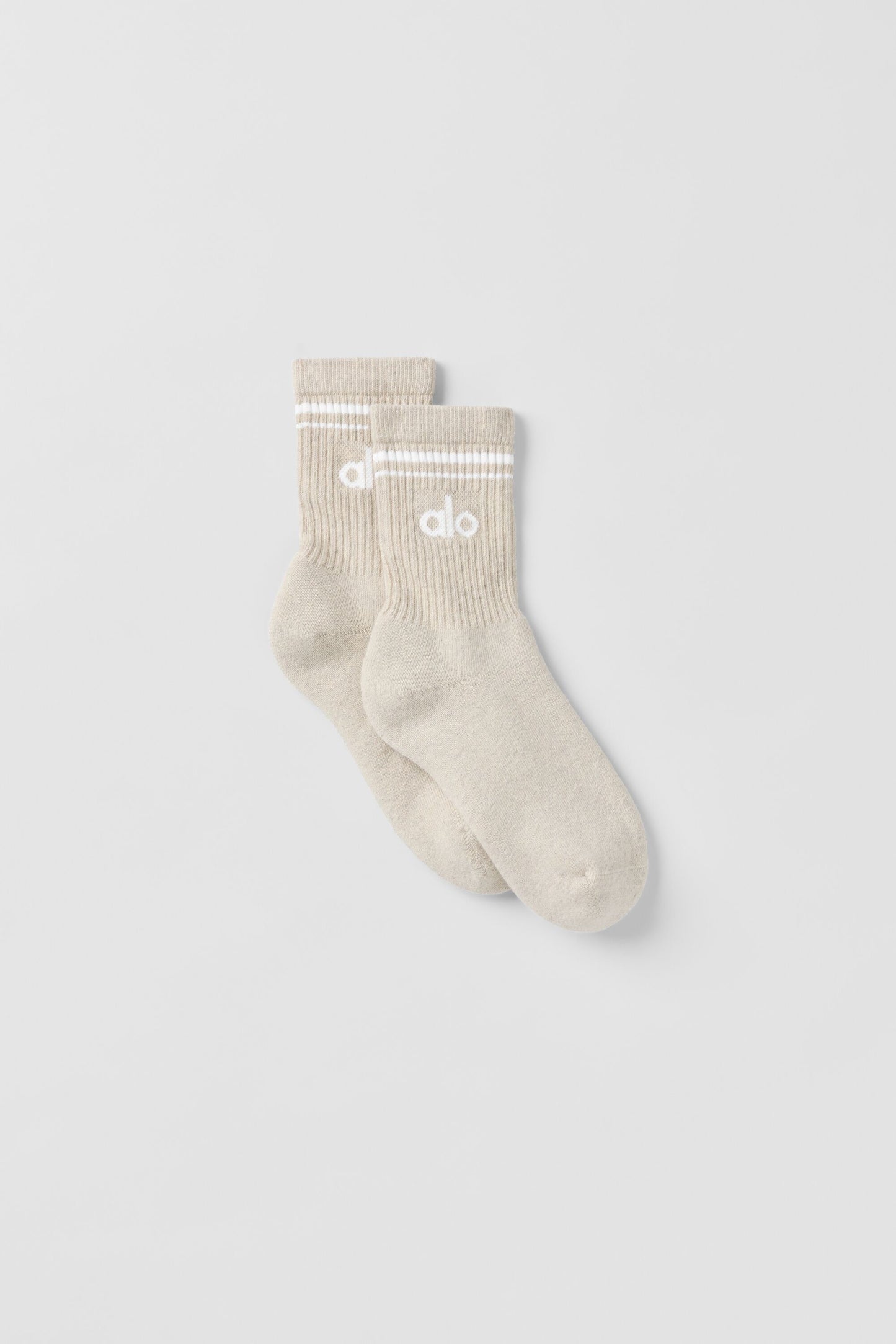 Meia Unisex Retrô Cano Alto Oatmeal Heather